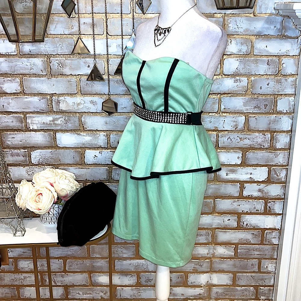 Mystic Sweet-ish Dish Mint Green Bodycon Mini Party Dress, Women’s Size Large - Picture 7 of 16